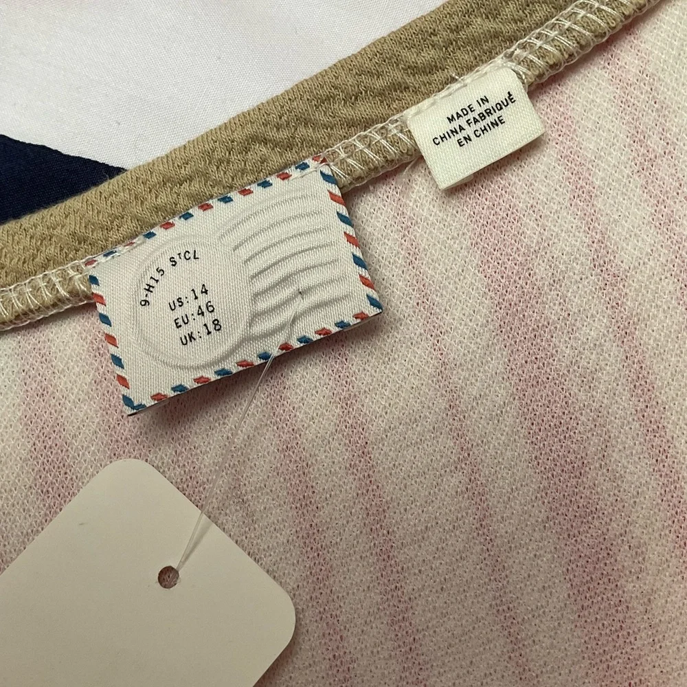 Anthropologie Red and White Pleated Midi Dress - Picture 8 of 10